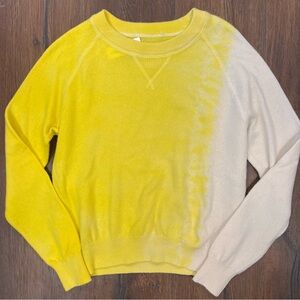 Marea 100% Cashmere Hand Dyed Yellow and Cream Women's Sweater SZ MED